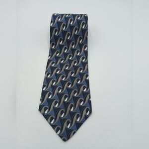 Henry Grethel Classic Navy Geometric Silk Tie - Men's Accessory